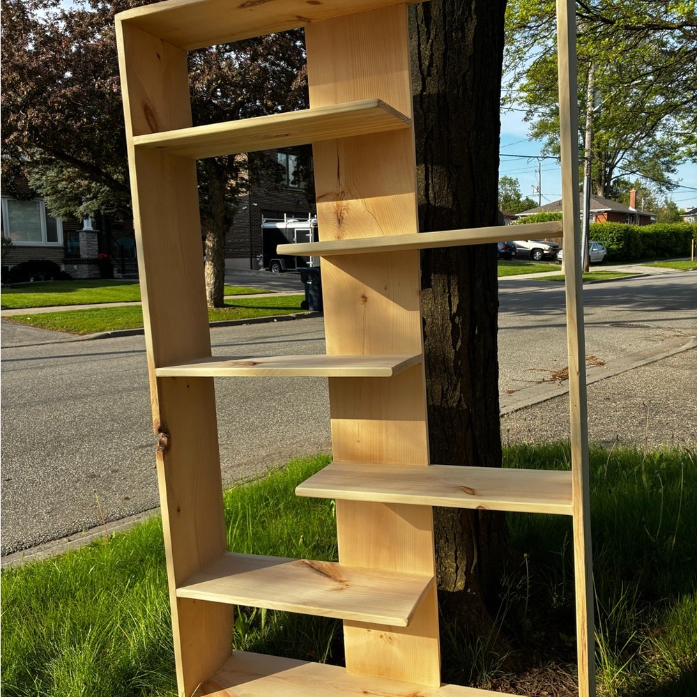 Natural Wood Wall Shelf Unit by S&D Designs